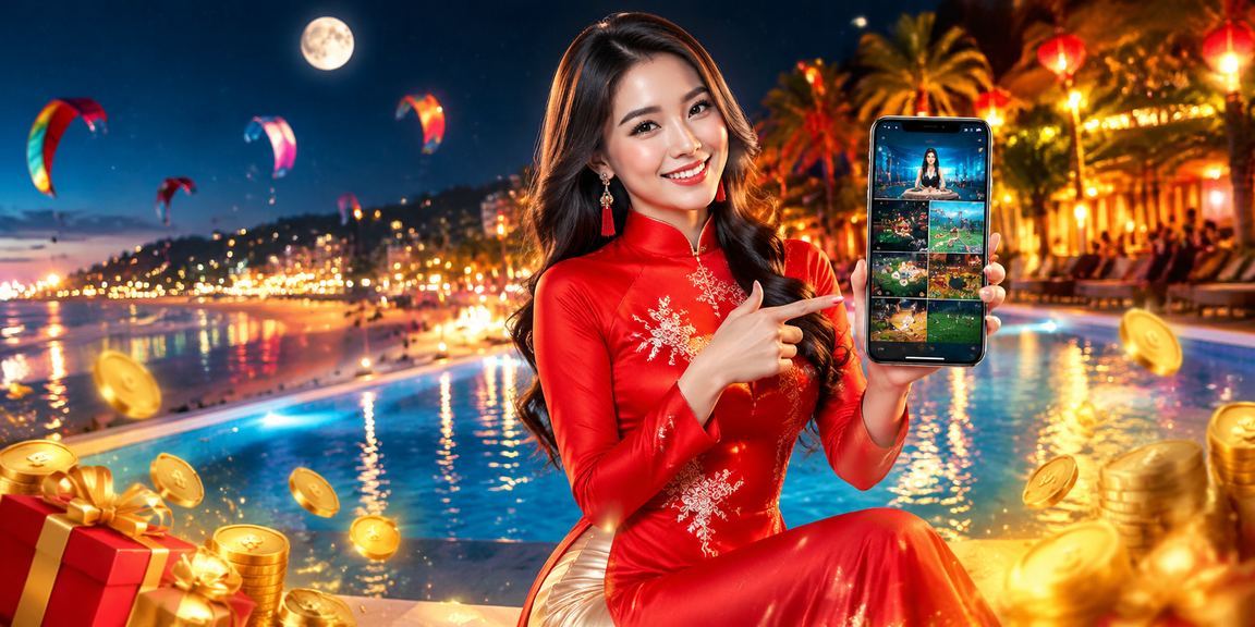 Người dùng trải nghiệm ứng dụng casino tại Mũi Né với trang phục áo dài